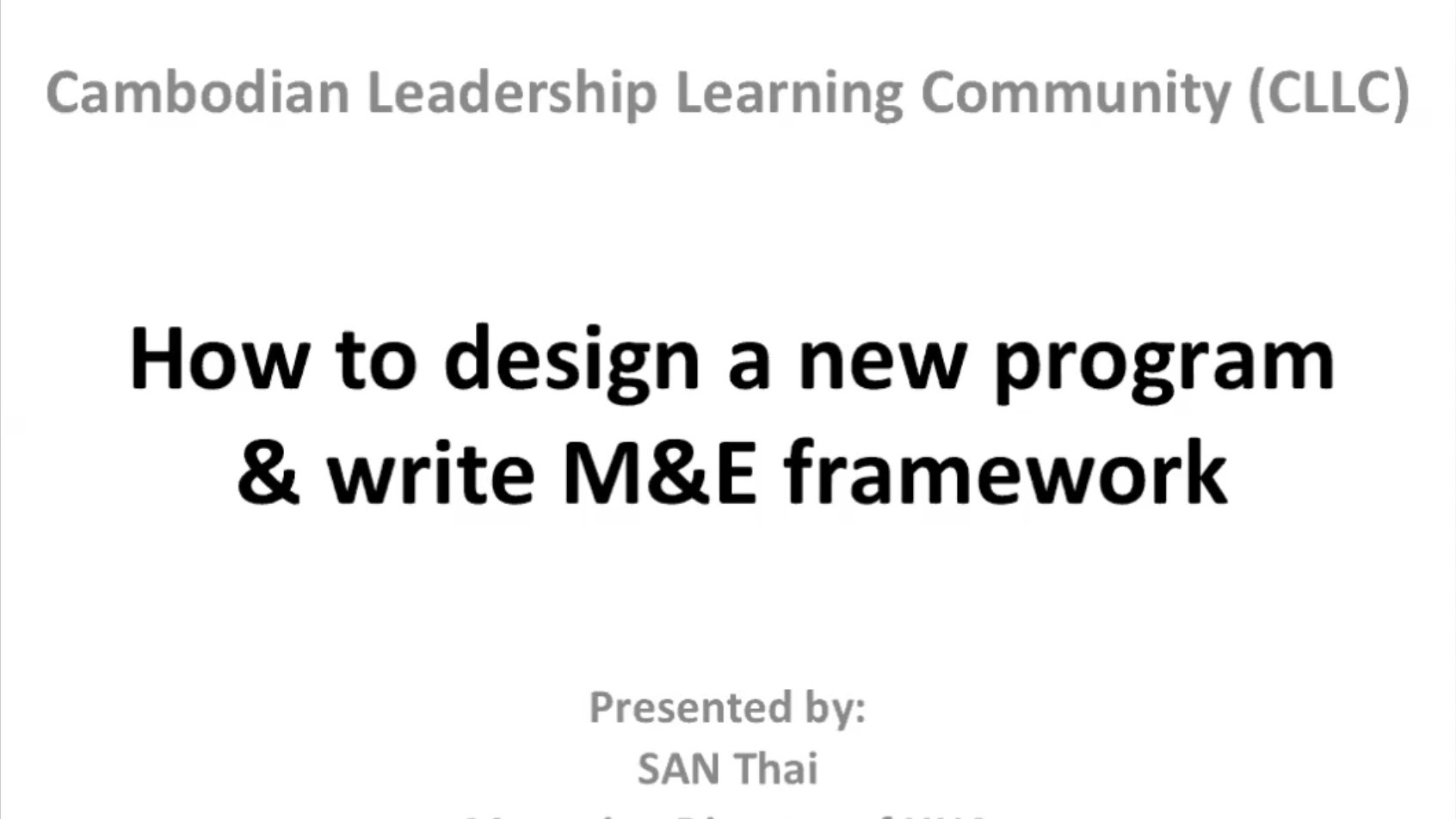Video featuring Thai San - Program Design
