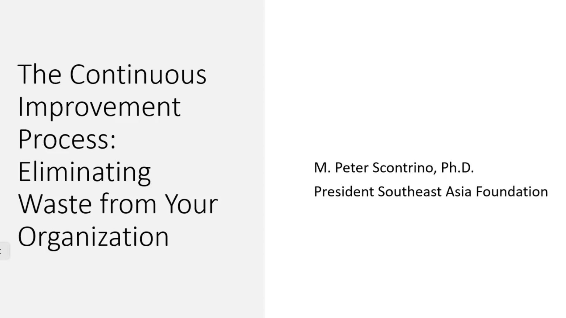Video featuing Peter Scontrino - Process Improvement