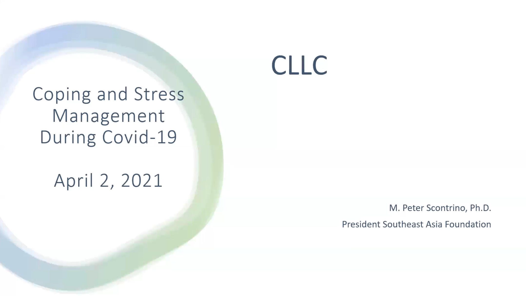Video featuring Peter Scontrino - Stress Management