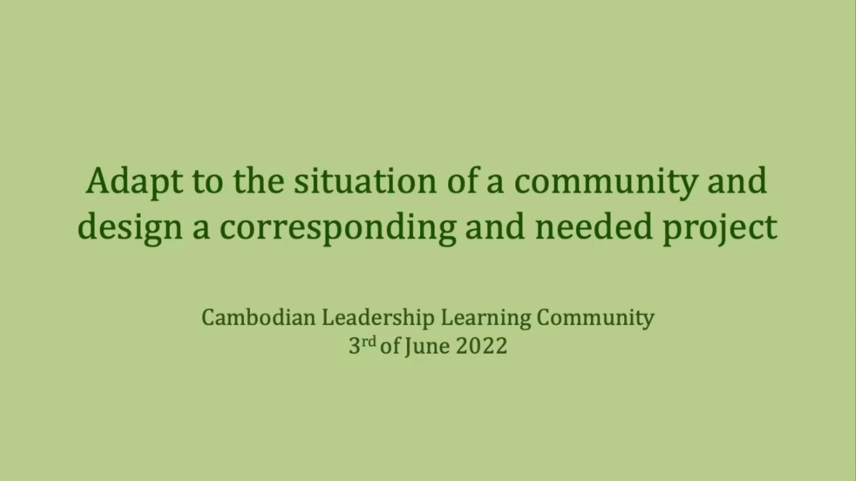 Video featuring J B Chevrance - Community Engagement